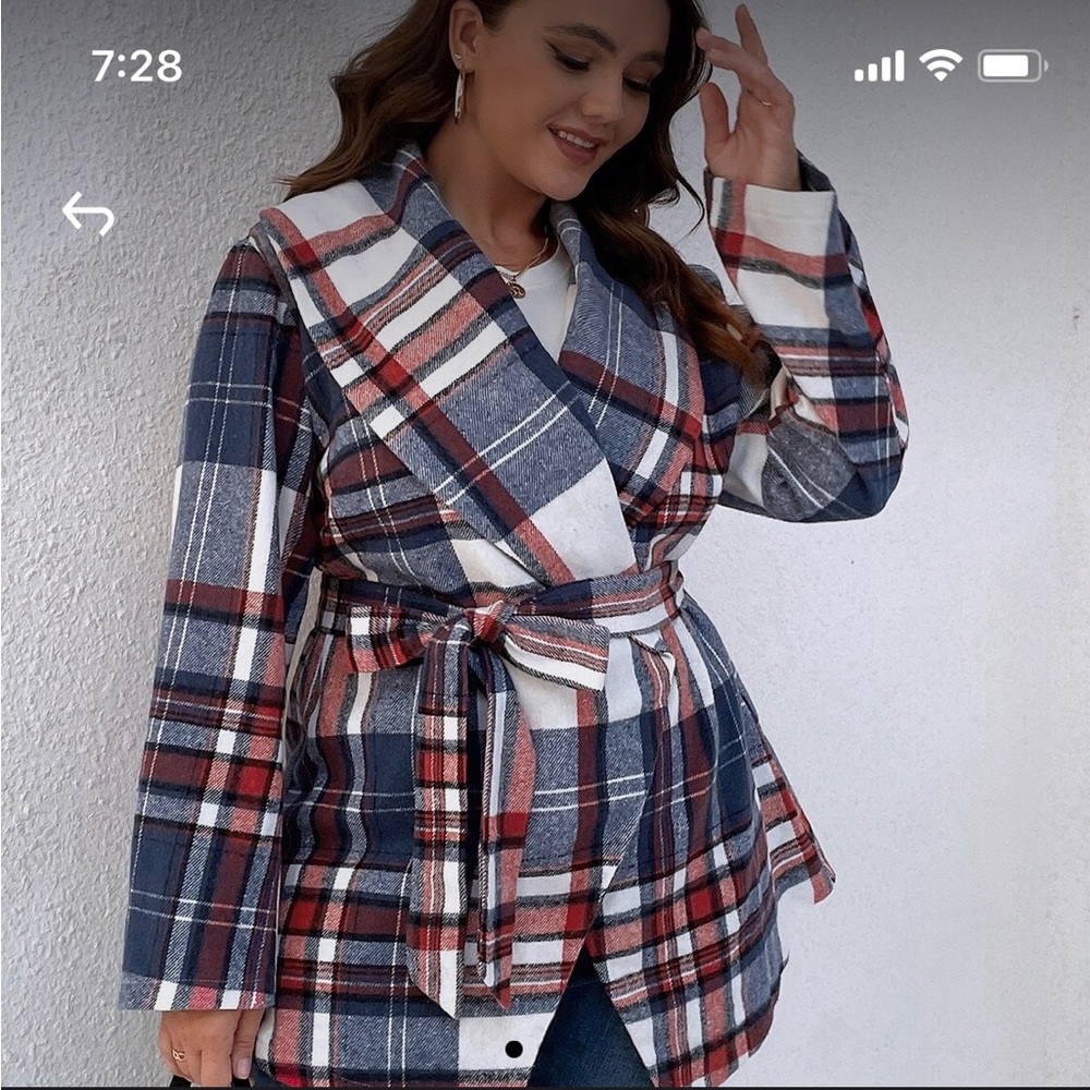 New Plaid Wrap Jacket. Plus 2XL SHEIN Curve